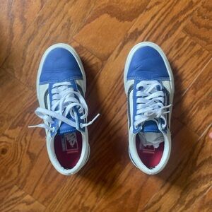 Vans Classic Blue and White Lace-Up Sneakers